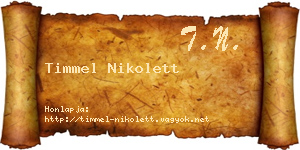 Timmel Nikolett névjegykártya